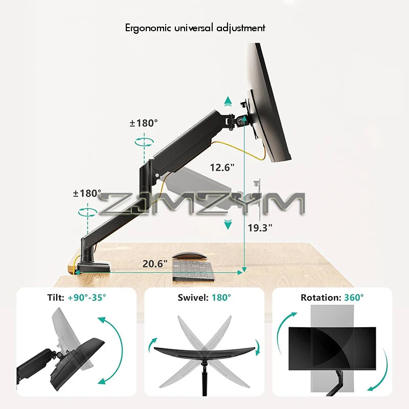 Monitor Stand Single Monitor Mount for 14 Inch-32 Inch Screens Height Adjustable Monitor Arm Computer Desk Mount Stand