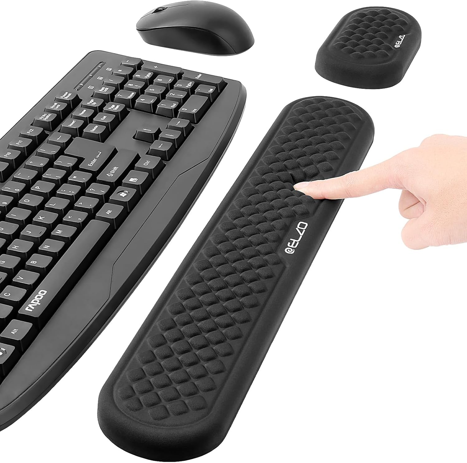 Wrist Rest for Keyboard and Mouse, Soft Memory Foam Wrist Support Keyboard, Computer Ergonomic Wrist Support Pad, Non-Slip Wrist Rest for Computer Keyboard, Made Easy Typing & Relieve Wrist Pain