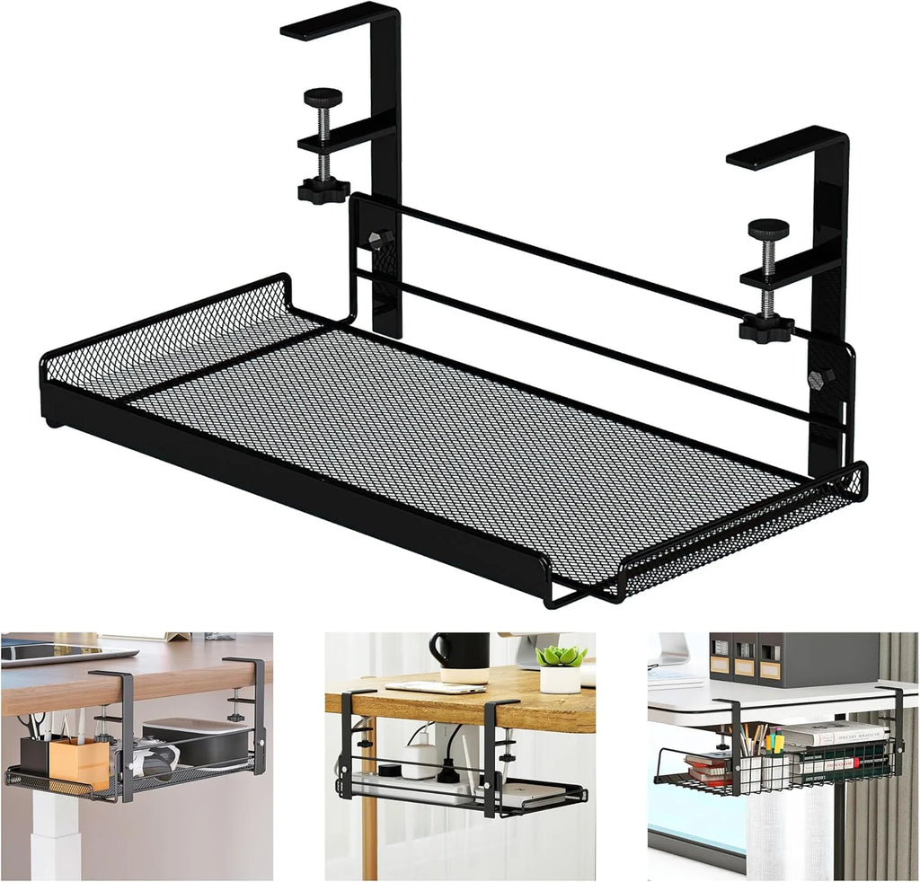 Under Desk Cable Management Tray No Drill Steel Desk Cable Organizers Wire Management Tray Cable Management Rack Storage Shelf