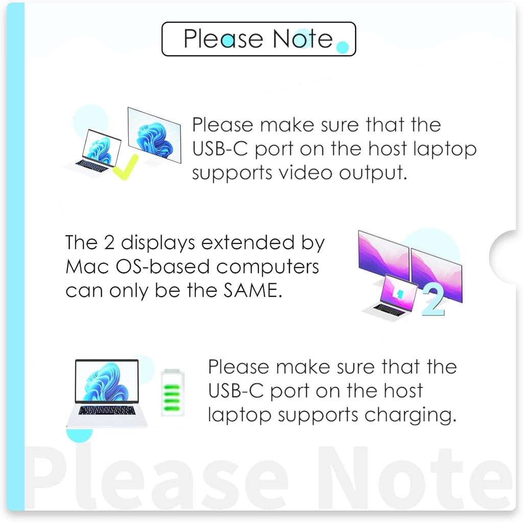 Laptop Docking Station, 10G USB C Hub with Dual HDMI, 100W PD In, 10Gbps USB-A/C 3.2, 5Gbps USB-A, USB2.0, Gigabit Ethernet for Dell/Hp/Lenovo Etc, Windows Systerm Computer Only