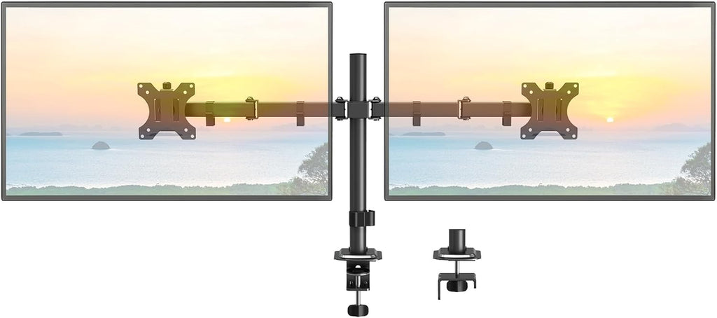 Dual Monitor Arms for 13-32 Inch LED LCD Screens, Flat/Curved, VESA 75/100Mm, Adjustable Height, Tilt & Swivel, up to 8KG