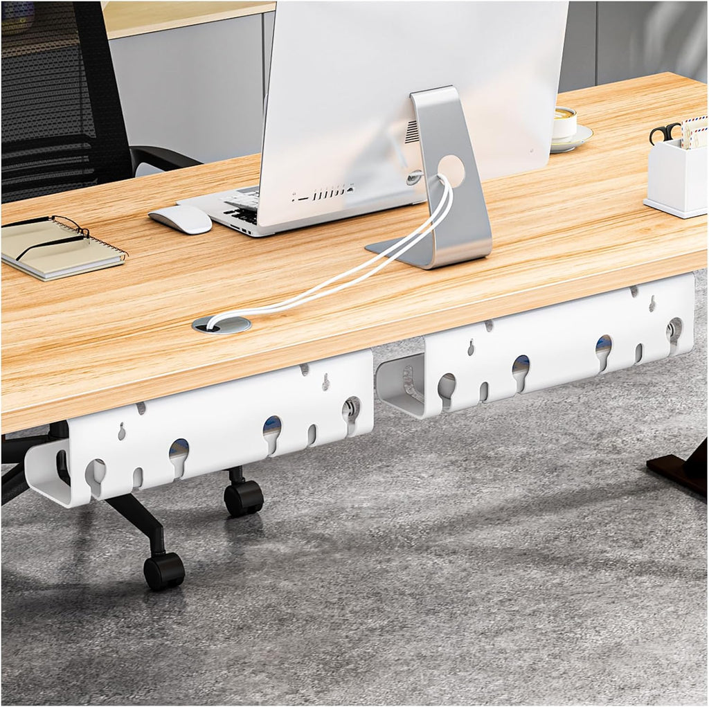 2-Pack under Desk Cable Management Tray, Cable Management Tray, Metal Mesh Cable Management under Desk with Clamp Mount, Cord Organizer for Office/Home Cost-Effective