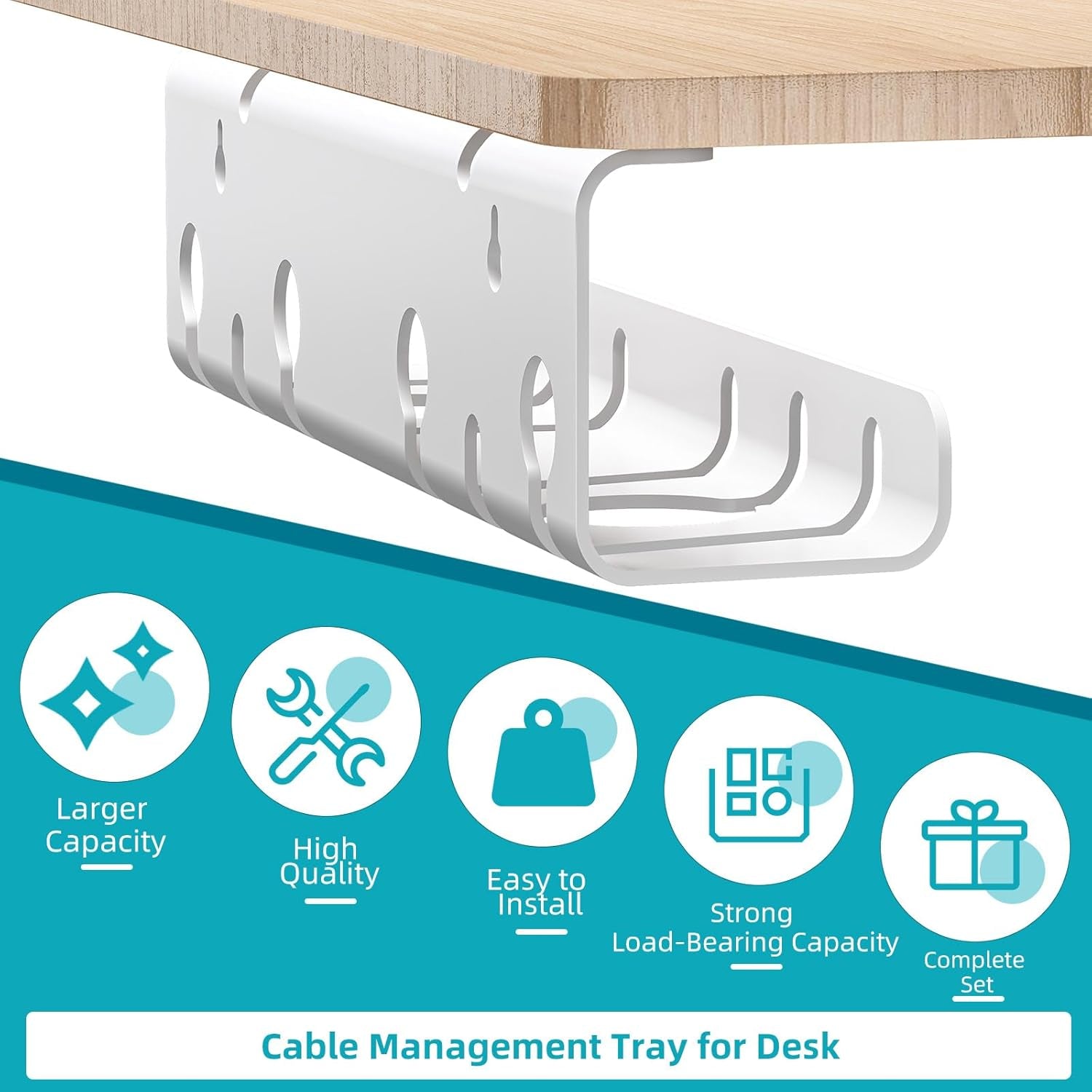2-Pack under Desk Cable Management Tray, Cable Management Tray, Metal Mesh Cable Management under Desk with Clamp Mount, Cord Organizer for Office/Home Cost-Effective