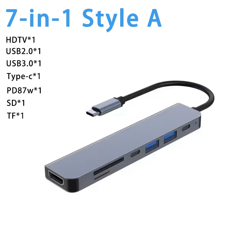 USB C HUB Type C Splitter Thunderbolt 3 Docking Station Laptop Adapter with for Macbook Air M1 Ipad Pro