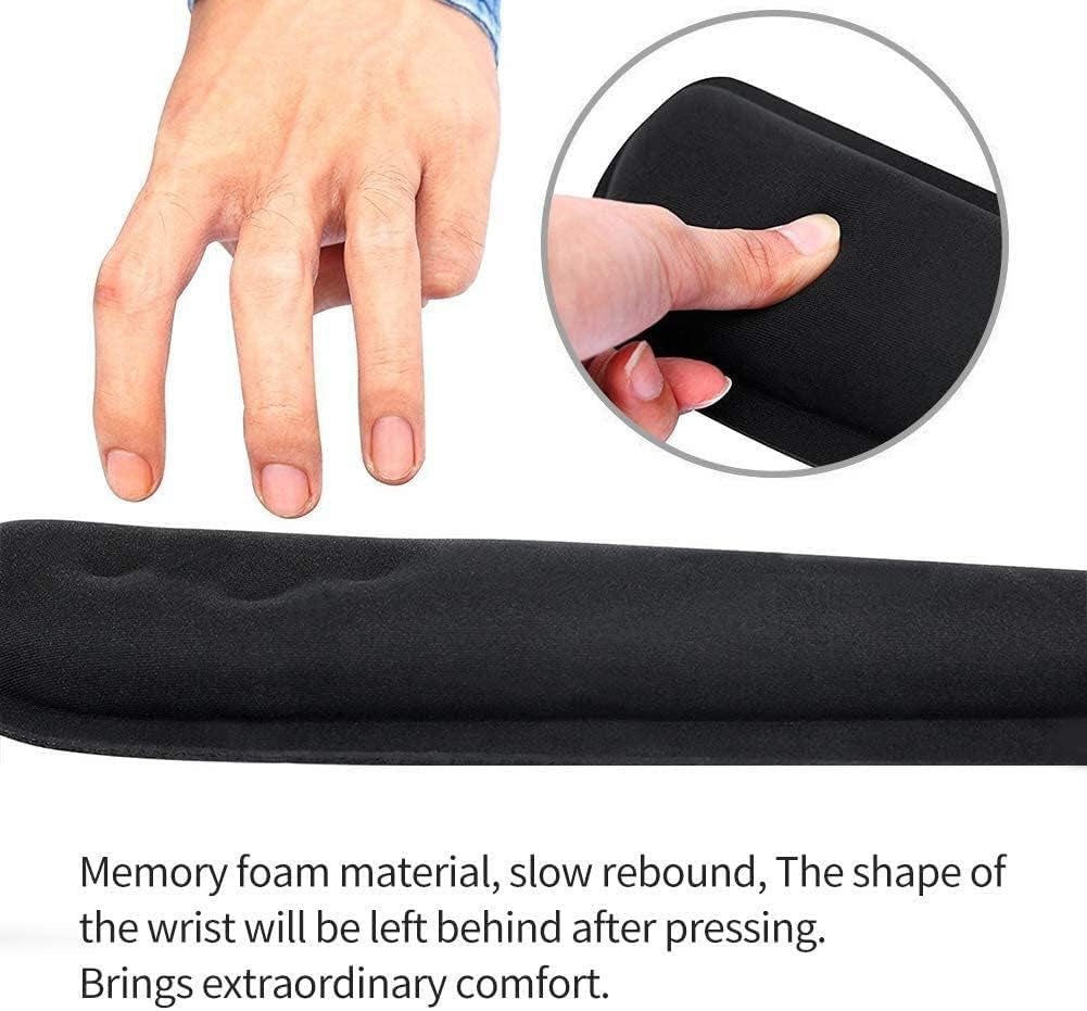 Mouse Pad Wrist Rest, Large Keyboard Wrist Rest Support & Mouse Pad Set, Comfortable Memory Foam Mouse Mat with Wrist Cushion Support Ergonomic for Computer Laptop Office Home