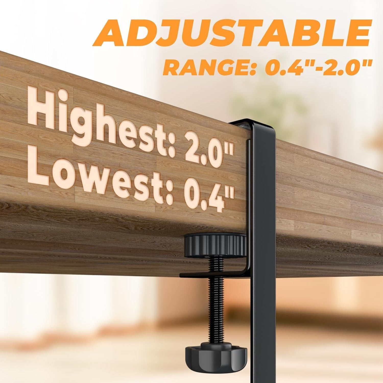 Cable Management, 39CM Long under Desk Cable Management No Drill, Metal Cable Tidy with Clamp for Standing Desk, Cable Organiser for Home Office, Black