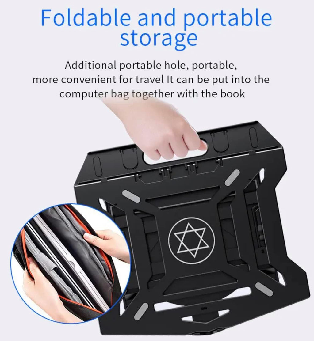 Laptop Stand with Phone Holder and 360°Adjustable, Compatible with All Laptops/Macbook 13" 15" 17" (Black)
