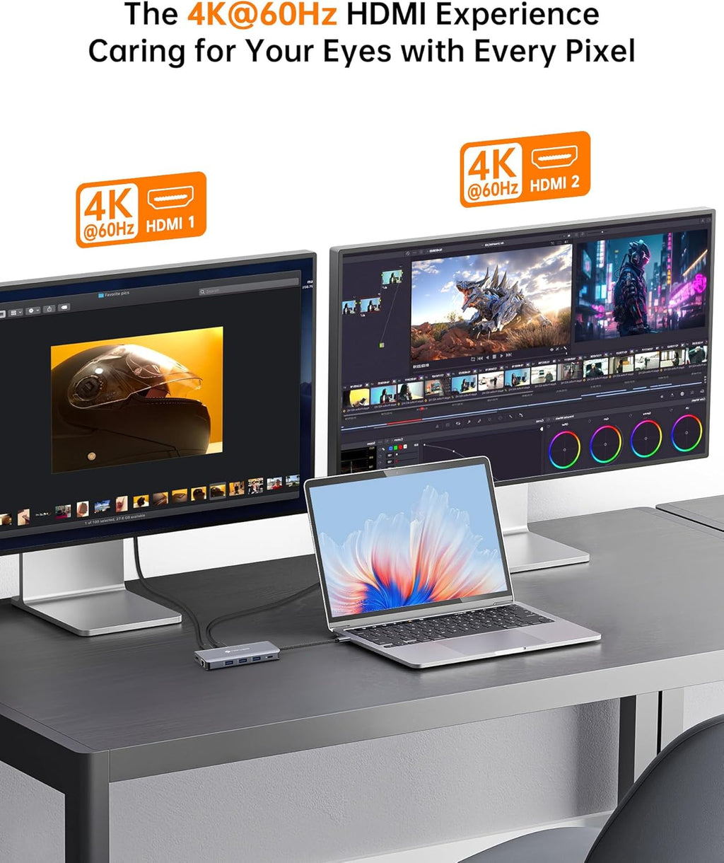USB C Docking Station Triple Display -  RM11 Pro 11-In-1 USB C Dock with 8K@30Hz DP, Dual 4K@60Hz HDMI, 100W PD, RJ45 Ethernet, 3 USB-A 3.0 Ports, SD/TF Card Slots for Laptop and Macbook