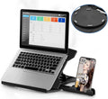 Laptop Stand with Phone Holder and 360°Adjustable, Compatible with All Laptops/Macbook 13" 15" 17" (Black)