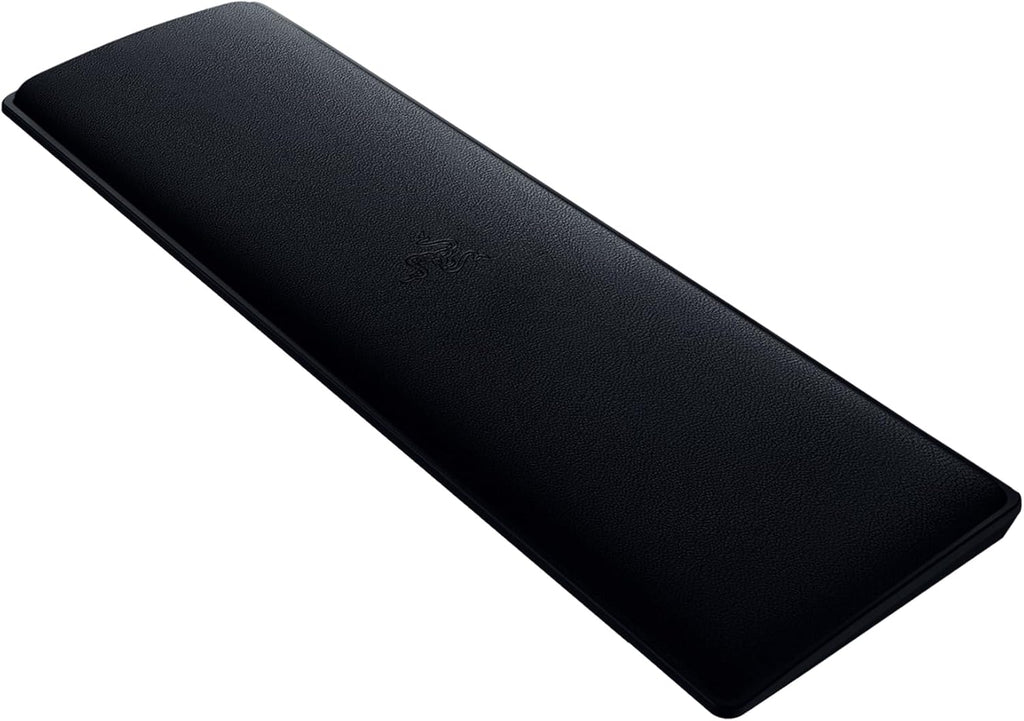 Ergonomic Wrist Rest Tenkeyless - Ergonomic Leatherette Keyboard Wrist Rest (Plush Leatherette Cushion, Anti-Slip Rubber Feet, Compatible with Tenkeyless Keyboards) Black