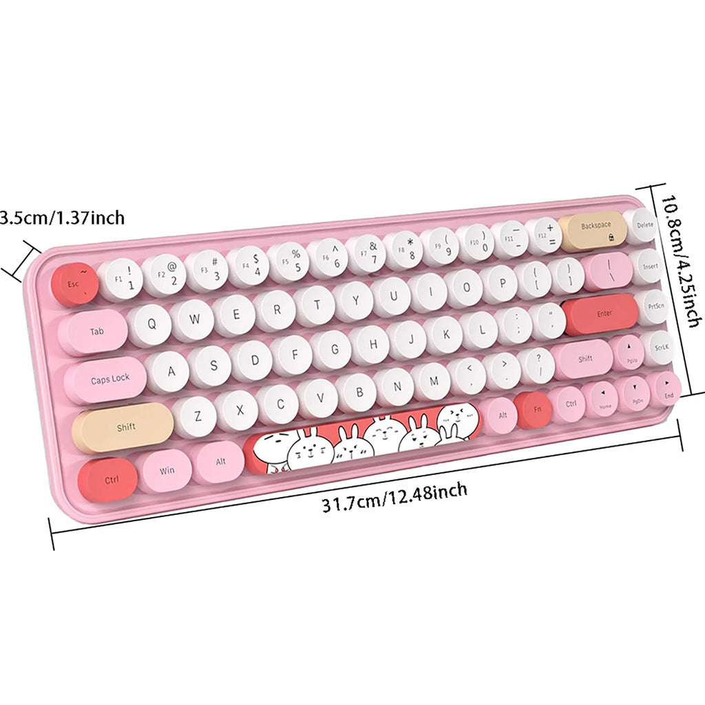 2.4G Wireless Silent Keyboard Mouse Combo for Pc/Laptop/Desktop 68 Keys Multimedia Function Cute Keyboard Mouse Set