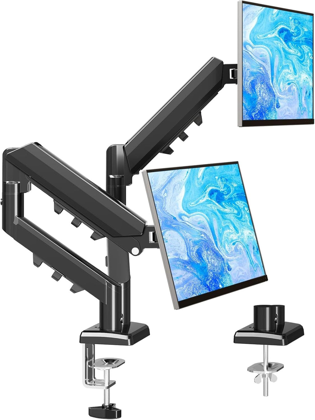 Dual Monitor Arm Desk Mount for 13 to 32 Inch Screens, Monitor Arms for 2-9Kg Computer Screens, Height Adjustable Stand with Tilt, Swivel, and Rotation,Vesa 75 & 100 Mm, EU8014B