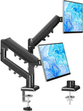 Dual Monitor Arm Desk Mount for 13 to 32 Inch Screens, Monitor Arms for 2-9Kg Computer Screens, Height Adjustable Stand with Tilt, Swivel, and Rotation,Vesa 75 & 100 Mm, EU8014B