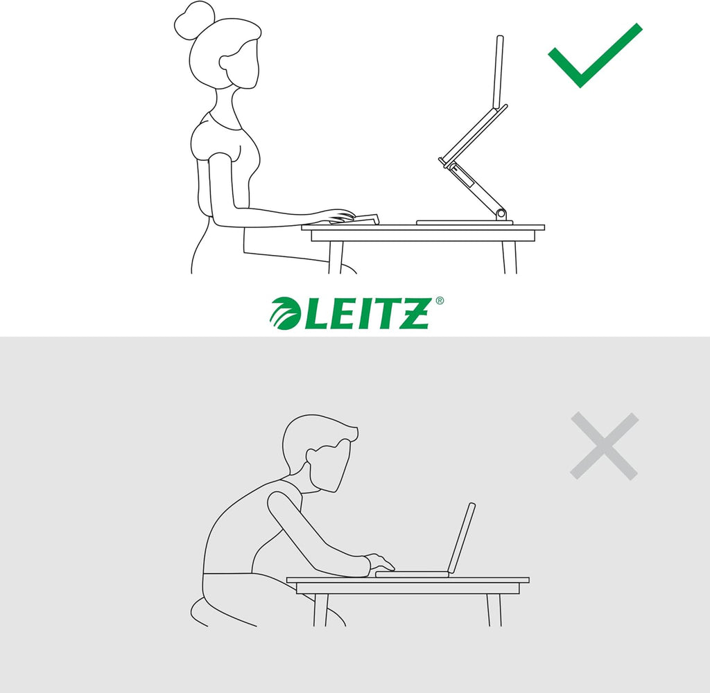 Height Adjustable Multi-Angle Laptop Stand, 80% Recycled Plastic, Six Pre-Set Height & Angle Combinations, Compact Footprint, 100% Recyclable, Ergo Range, Dark Grey, 64240089
