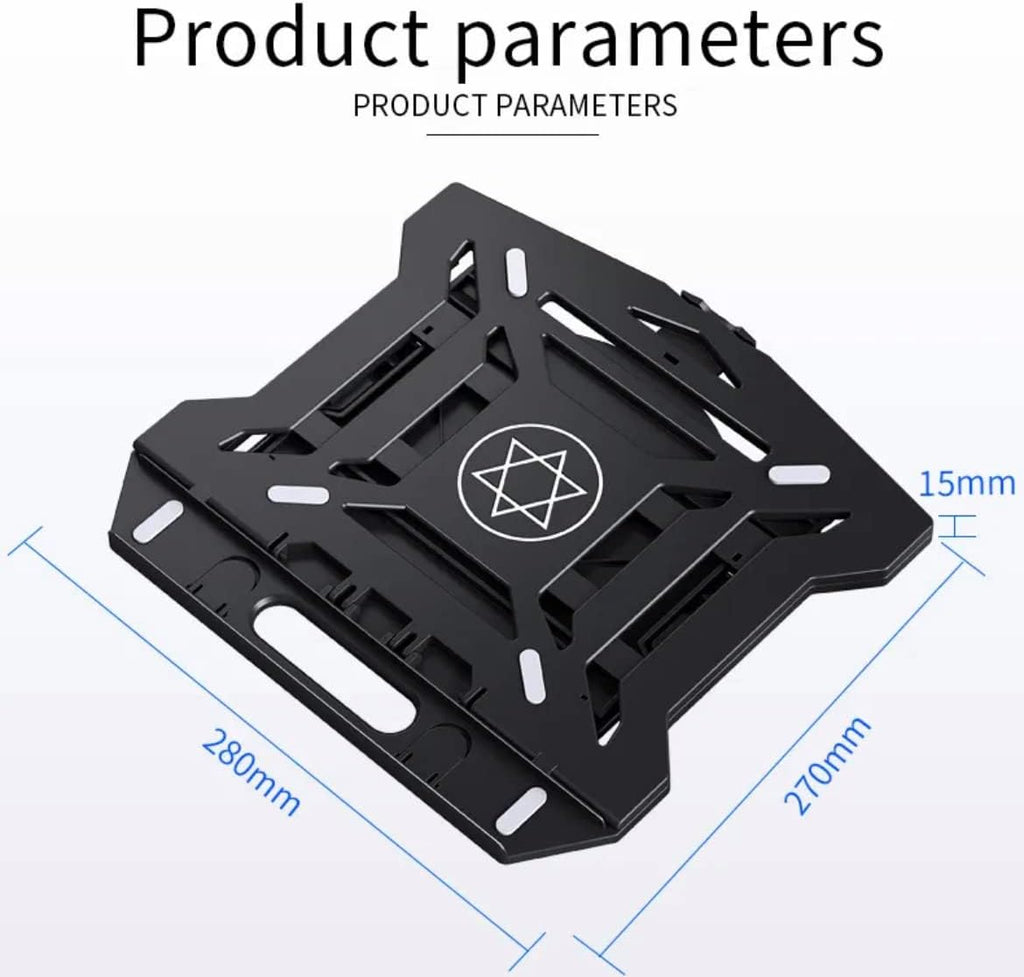 Laptop Stand with Phone Holder and 360°Adjustable, Compatible with All Laptops/Macbook 13" 15" 17" (Black)