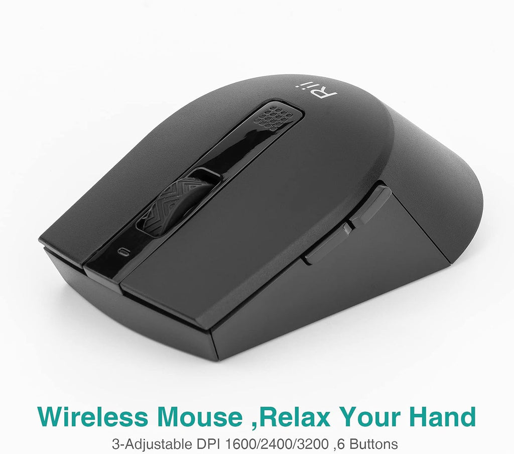 Wireless Keyboard and Mouse Set, Keyboard and Mouse with Ultra-Slim Size UK Layout Compatible with PC, Laptop, Computer, Windows for Office Home Work