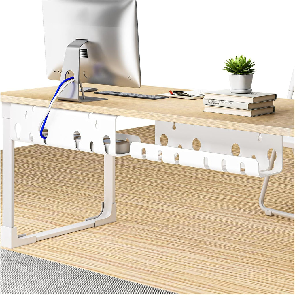 2-Pack under Desk Cable Management Tray, Cable Management Tray, Metal Mesh Cable Management under Desk with Clamp Mount, Cord Organizer for Office/Home Cost-Effective