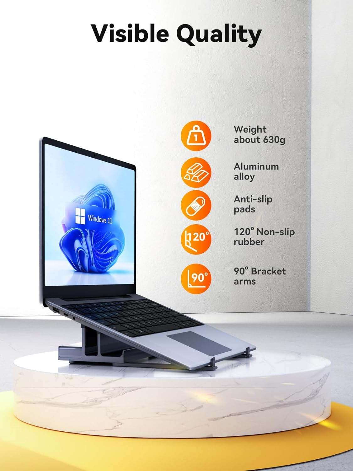 Docking Station Dual Monitor:  7 in 1 USB C Dock Stand with Dual Hdmi(4K120Hz + 60Hz), Gigabit Ethernet, 2Xusb3.0, 100W PD & Laptop Stand, Macbook Docking Station USB C for Macbook Air/Pro, Dell