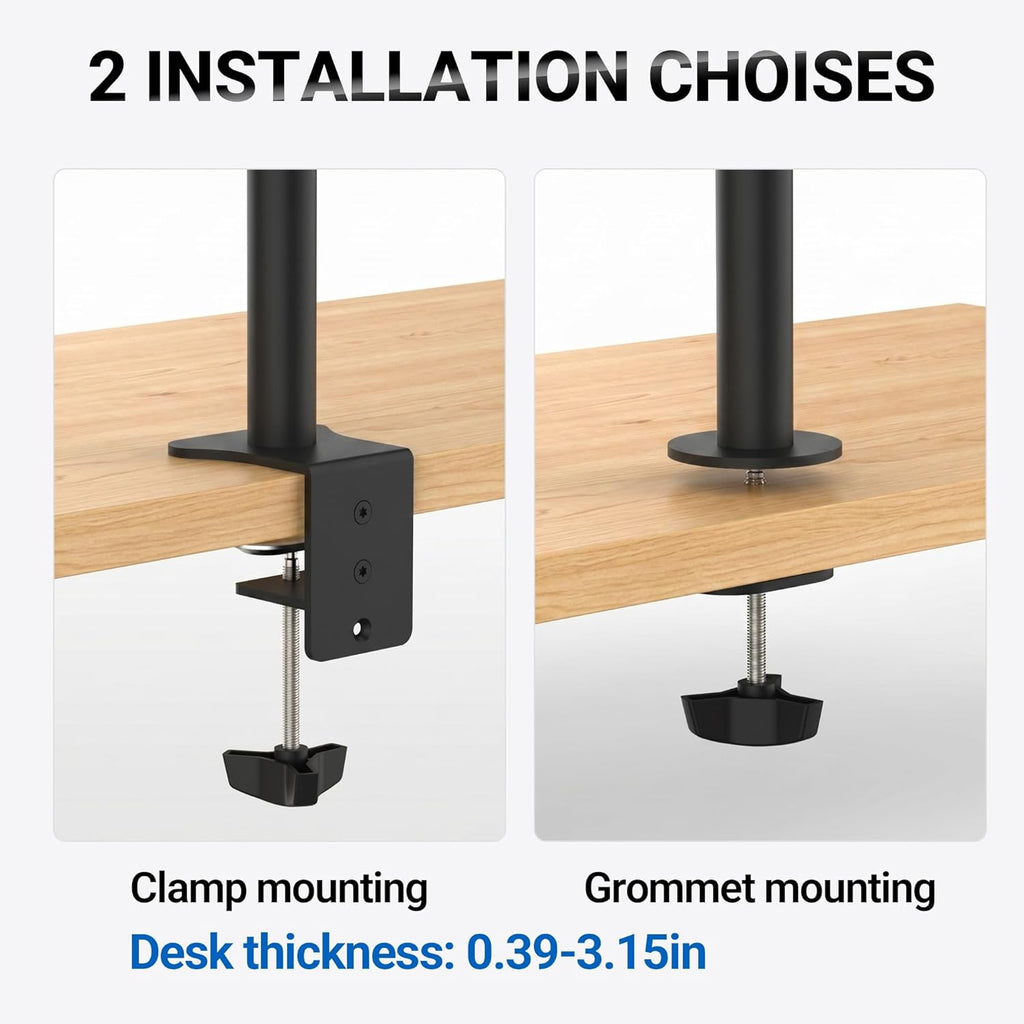 Dual Monitor Arm for 13-32 Inch Screens, Dual Monitor Stand for Desks Mount, Height Adjustable, Rotate 360° Tilt ±90° Swivel ±90° , VESA 75/100Mm, MAX. 9KG, GB2001-2