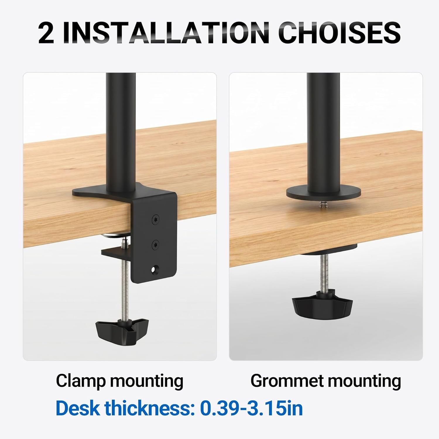 Dual Monitor Arm for 13-32 Inch Screens, Dual Monitor Stand for Desks Mount, Height Adjustable, Rotate 360° Tilt ±90° Swivel ±90° , VESA 75/100Mm, MAX. 9KG, GB2001-2