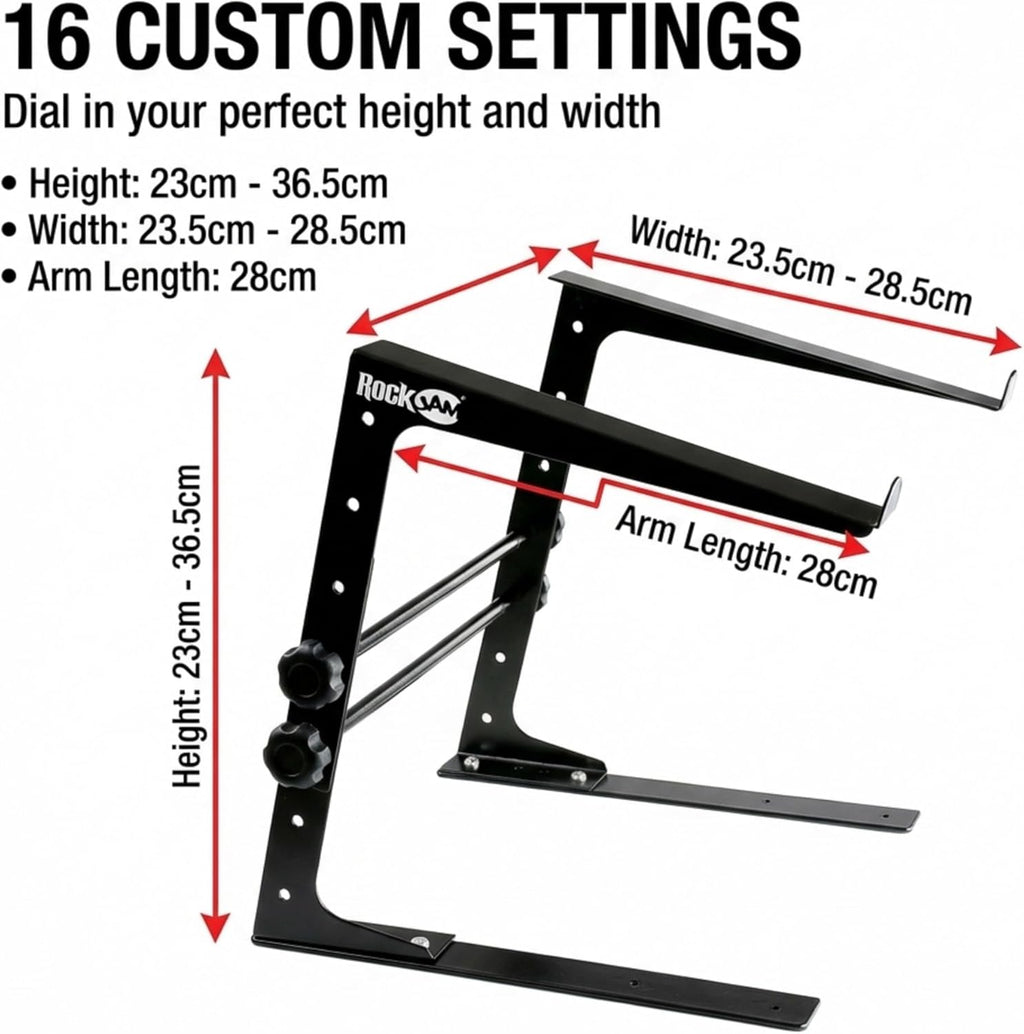 RJLP1 Adjustable Desk Mounted Desktop Laptop Stand Laptop Riser and DJ Controller Stand,Black