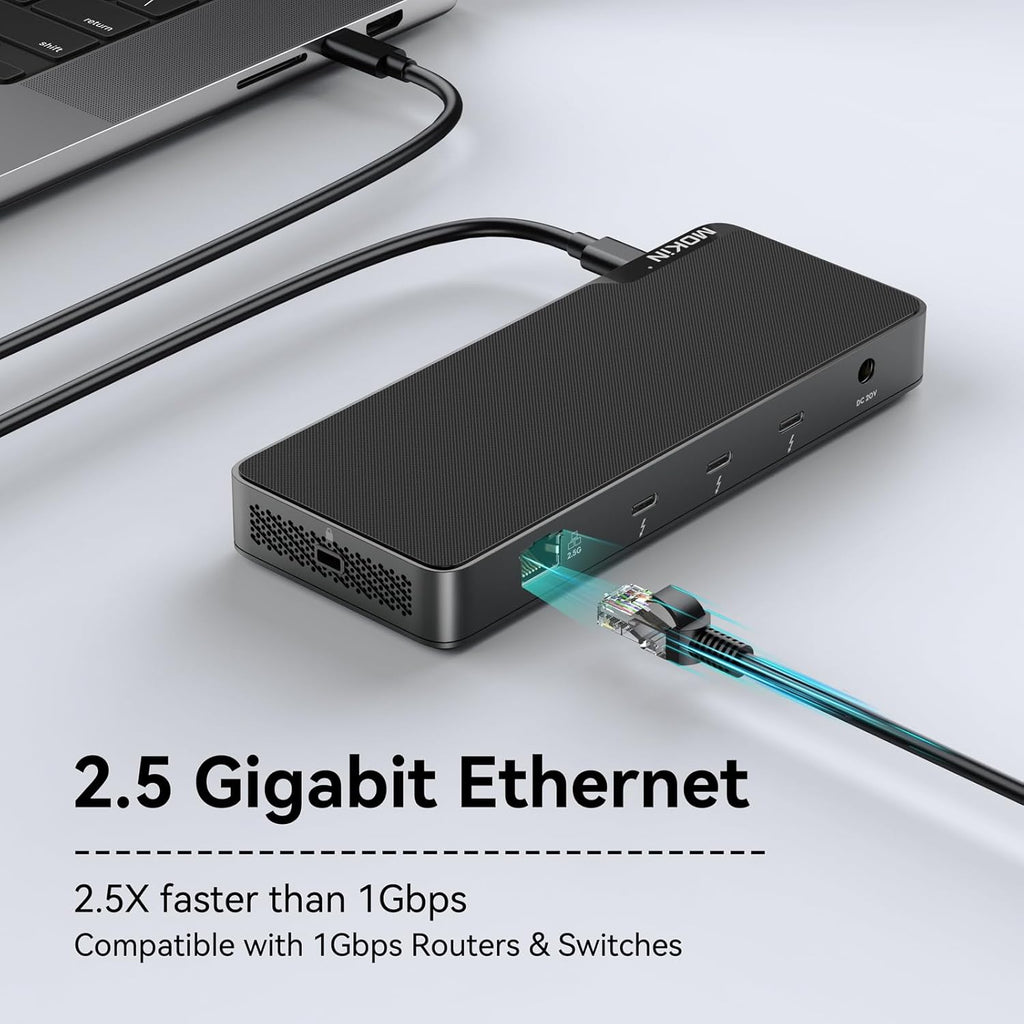 Thunderbolt 4 Dock, 12-In-1, Single 8K or Dual 4K @ 60Hz Display, 85W Charging, 3 X 40G Thunderbolt 4, 2 X 10G USB-A, 1 X USB-C (PD 30W), 2.5Gbe, Audio, SD/TF 4.0, Compatible for Mac and Windows