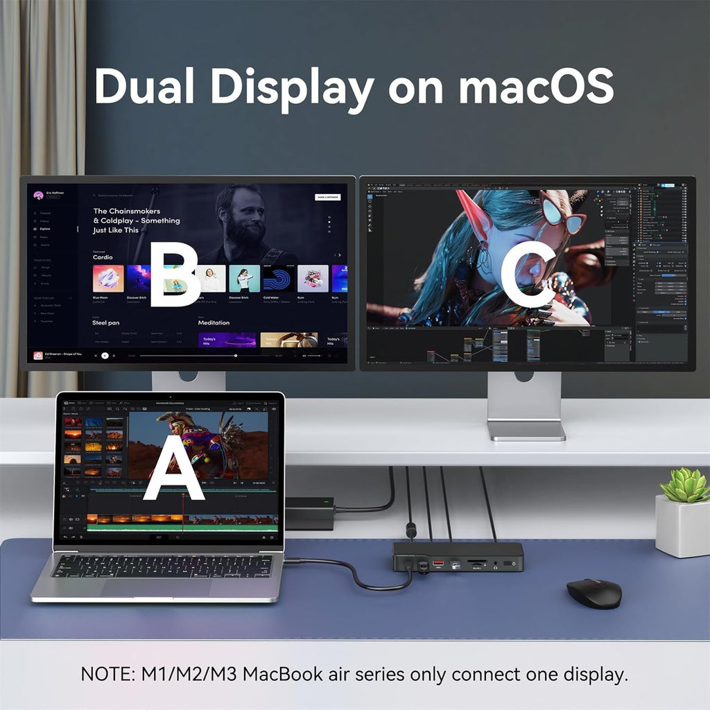 Thunderbolt 4 Dock, 12-In-1, Single 8K or Dual 4K @ 60Hz Display, 85W Charging, 3 X 40G Thunderbolt 4, 2 X 10G USB-A, 1 X USB-C (PD 30W), 2.5Gbe, Audio, SD/TF 4.0, Compatible for Mac and Windows