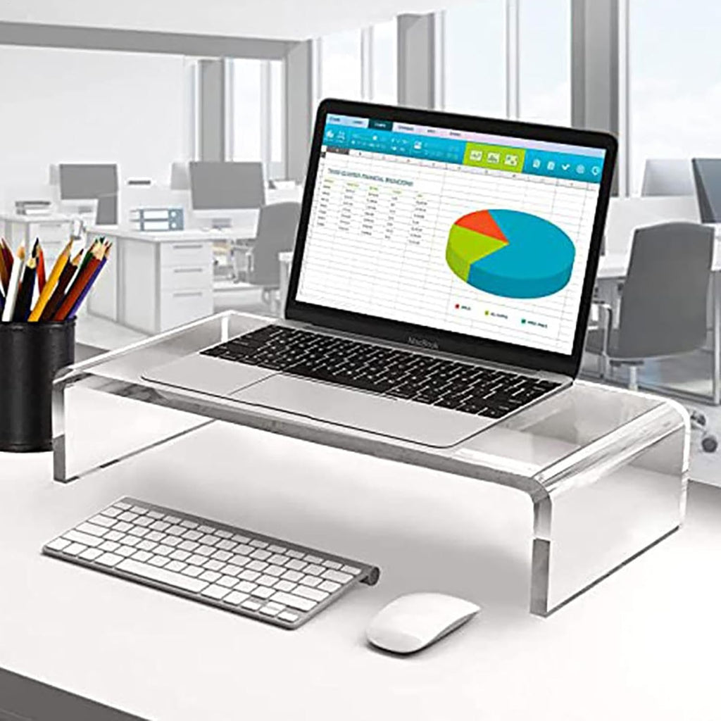Acrylic Laptop Stand, Transparent Monitor Stand Riser, Desktop Computer Riser, Desk Storage Organizer for Storing PC, Screen, Laptop and Computer Monitor
