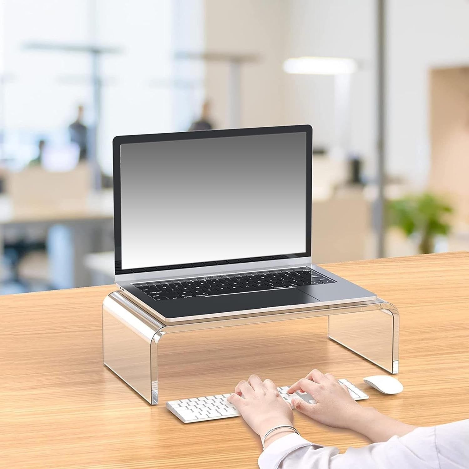 Acrylic Laptop Stand, Transparent Monitor Stand Riser, Desktop Computer Riser, Desk Storage Organizer for Storing PC, Screen, Laptop and Computer Monitor
