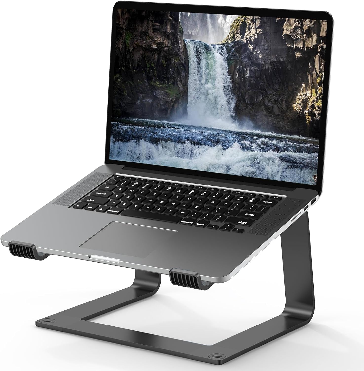 Laptop Stand for Desk, Aluminum Laptop Riser Holder, Removable Metal Notebook Stand Ventilated Cooling Computer Riser Compatible with 10-15.6” Laptops
