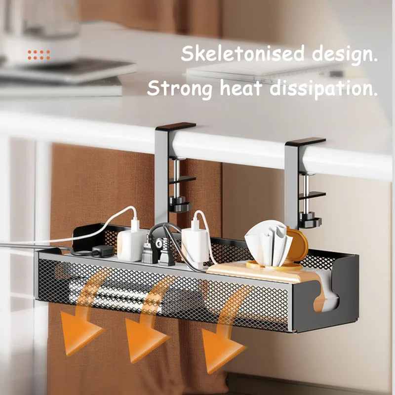 Under Desk Cable Management Tray No Drill Steel Desk Cable Organizers Wire Management Tray Cable Management Rack Storage Shelf