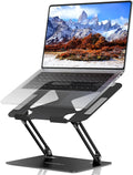 Laptop Stand for Desk, Ergonomic Laptop Riser for Desk, Metal Portable Laptop Holder, Adjustable Ipad Notebook Stand for All 11-17.3 Inch Laptops, Black