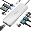 Laptop Docking Station, 10G USB C Hub with Dual HDMI, 100W PD In, 10Gbps USB-A/C 3.2, 5Gbps USB-A, USB2.0, Gigabit Ethernet for Dell/Hp/Lenovo Etc, Windows Systerm Computer Only