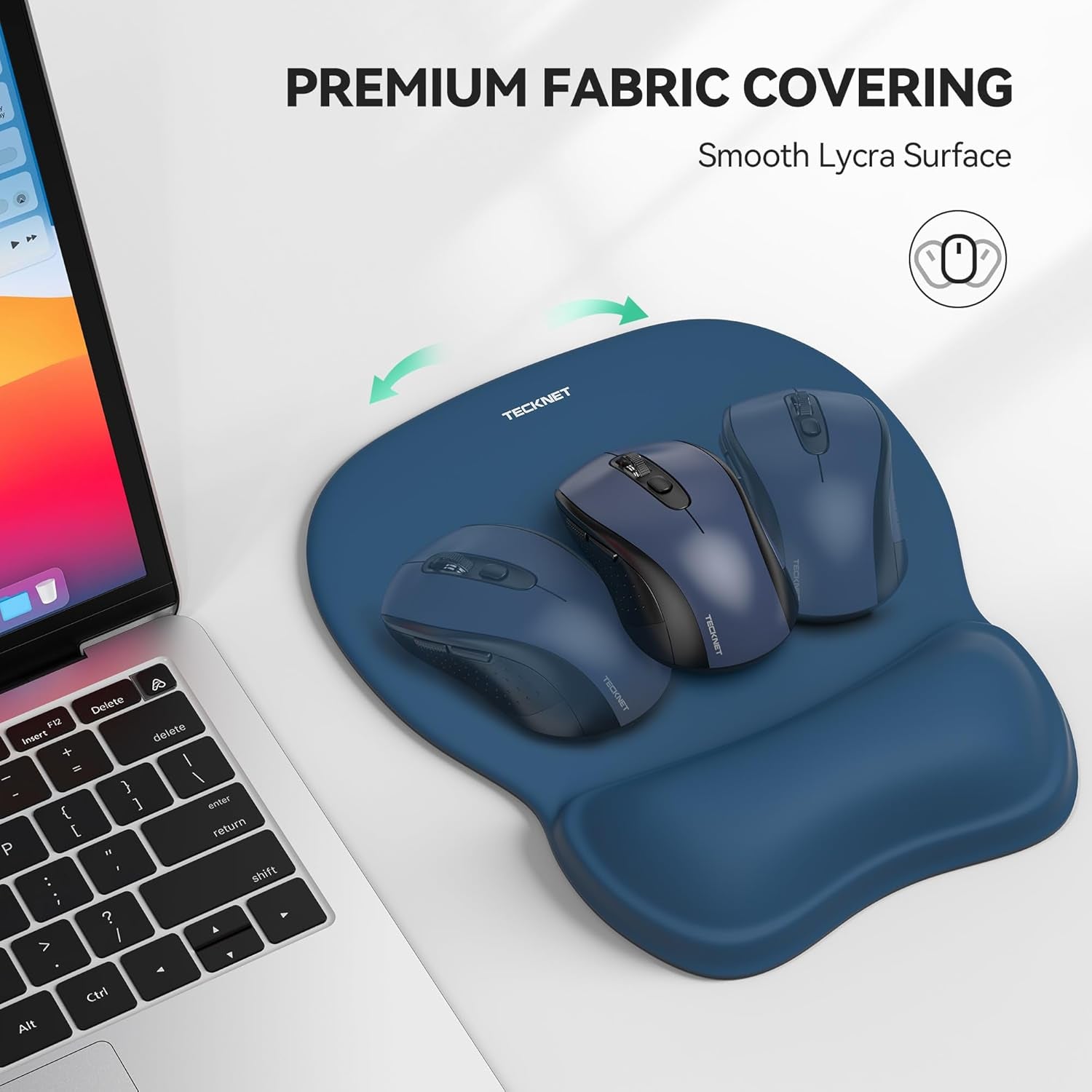 Mouse Mat Wrist Support, Gel Ergonomic Mouse Mat, Mouse Pad Wrist Rest with Non-Slip PU Base, Waterproof Surface Mouse Pad Wrist Support for Computer, Laptop, Office, Home and Travel, Blue