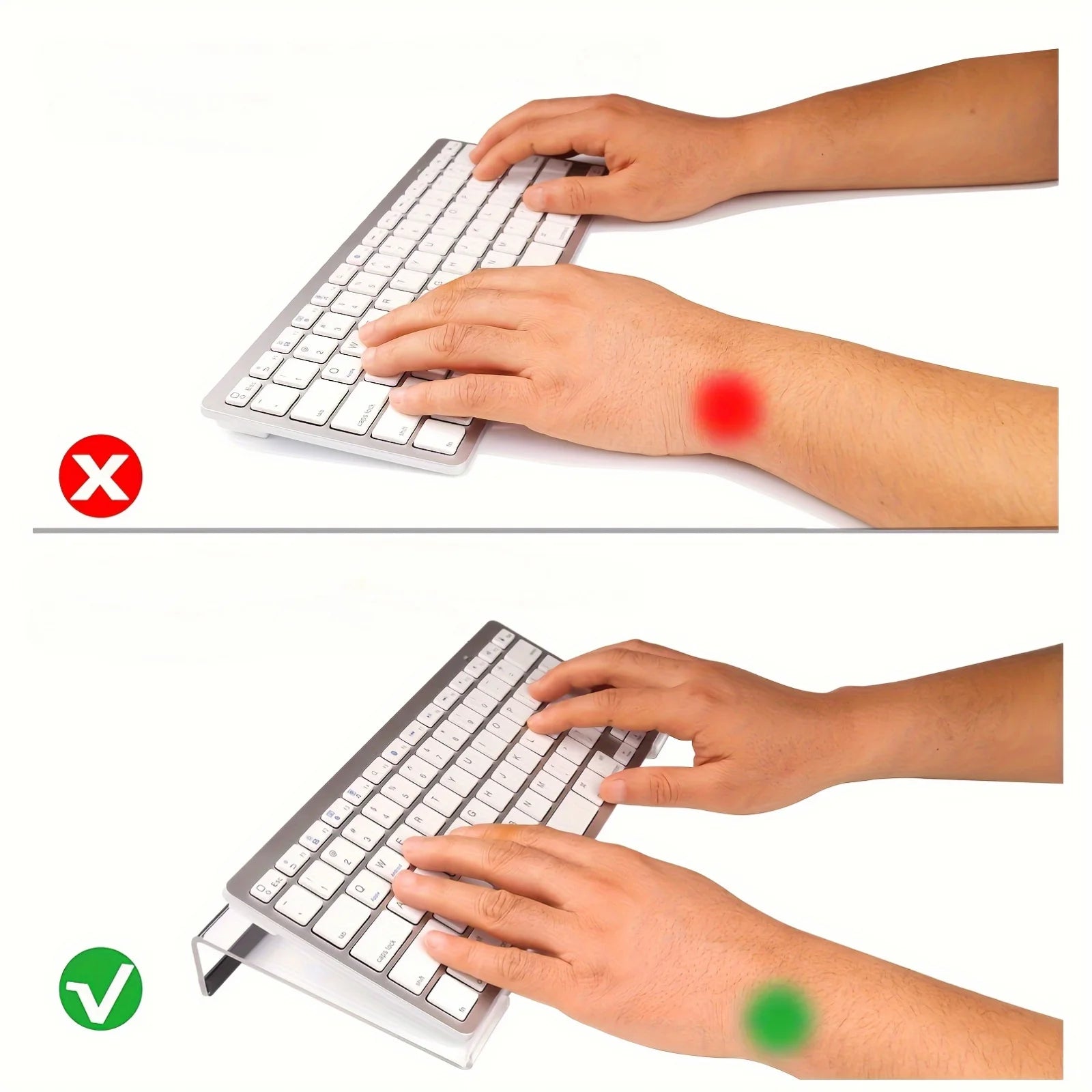 1Pc Acrylic Keyboard Stand, Compact Desktop Lifter for Keyboard and Mini PC Keyboard Stand