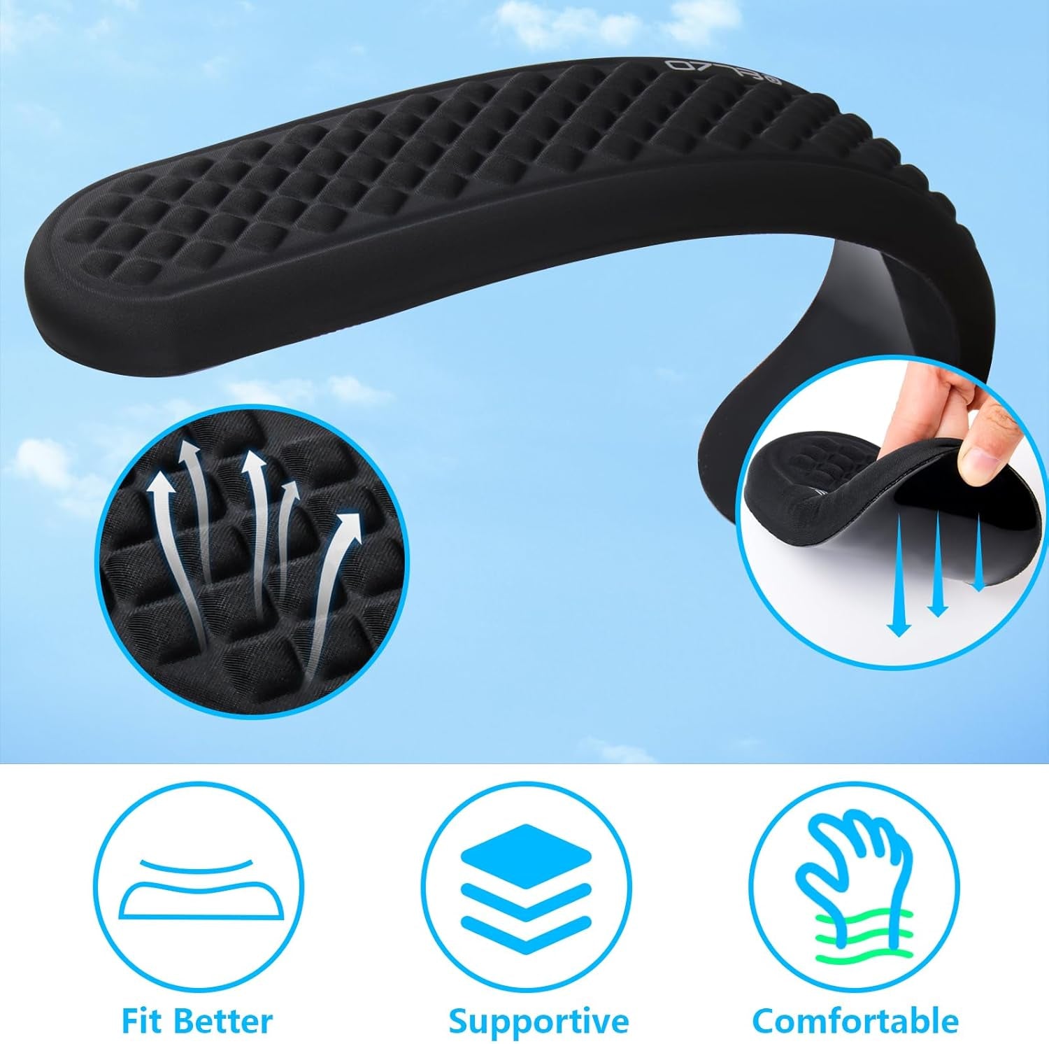Wrist Rest for Keyboard and Mouse, Soft Memory Foam Wrist Support Keyboard, Computer Ergonomic Wrist Support Pad, Non-Slip Wrist Rest for Computer Keyboard, Made Easy Typing & Relieve Wrist Pain