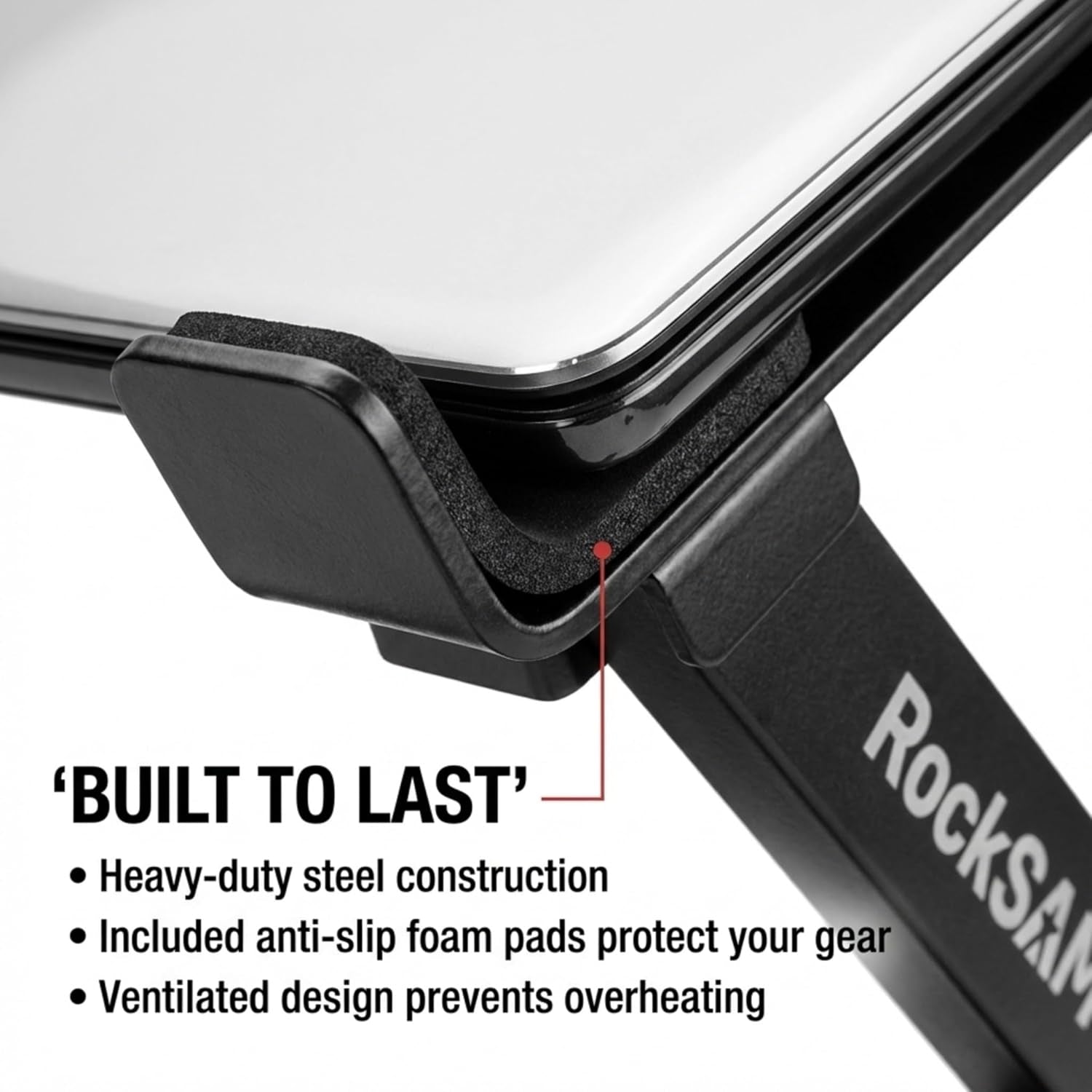 RJLP1 Adjustable Desk Mounted Desktop Laptop Stand Laptop Riser and DJ Controller Stand,Black