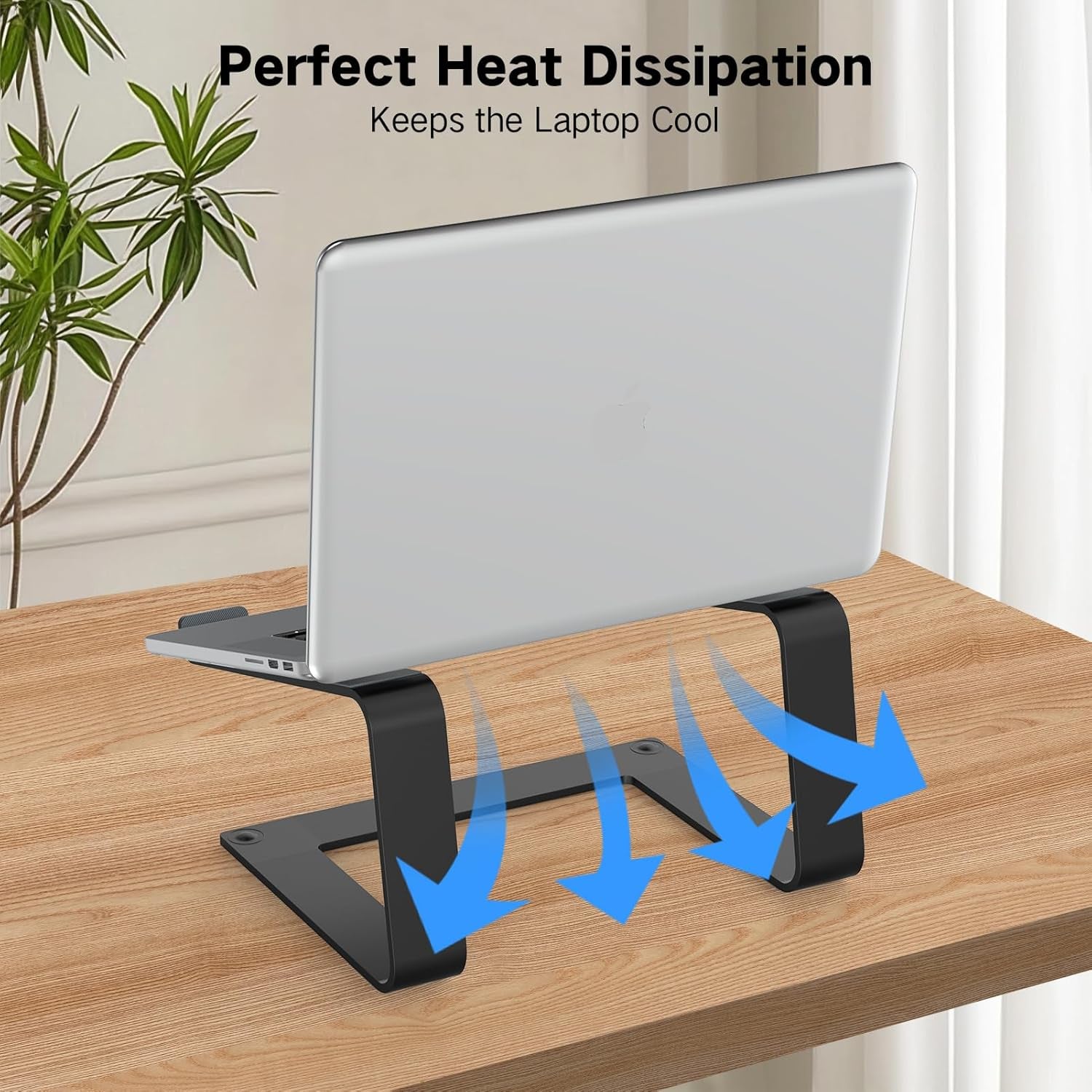 Laptop Stand for Desk, Aluminum Laptop Riser Holder, Removable Metal Notebook Stand Ventilated Cooling Computer Riser Compatible with 10-15.6” Laptops