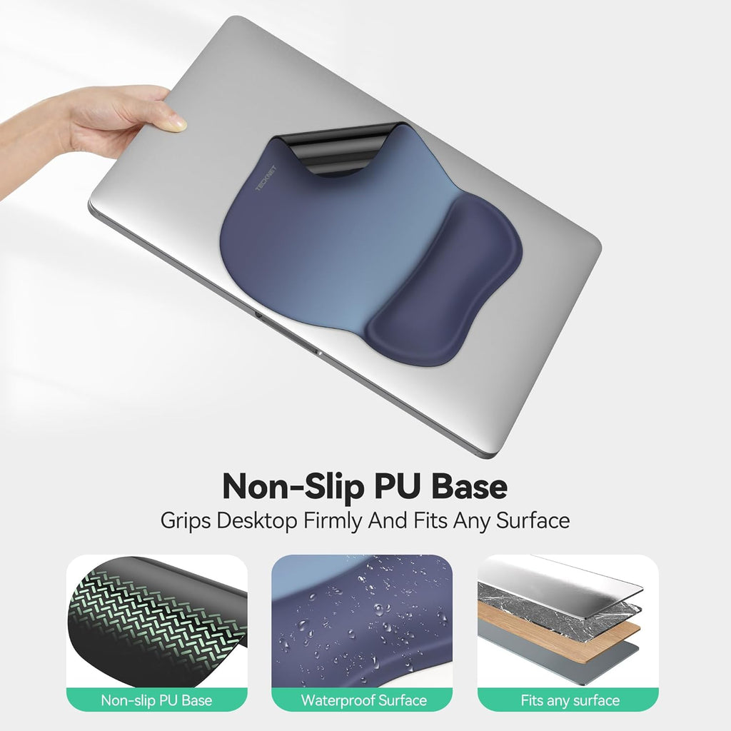 Mouse Mat Wrist Support, Gel Ergonomic Mouse Mat, Mouse Pad Wrist Rest with Non-Slip PU Base, Waterproof Surface Mouse Pad Wrist Support for Computer, Laptop, Office, Home and Travel