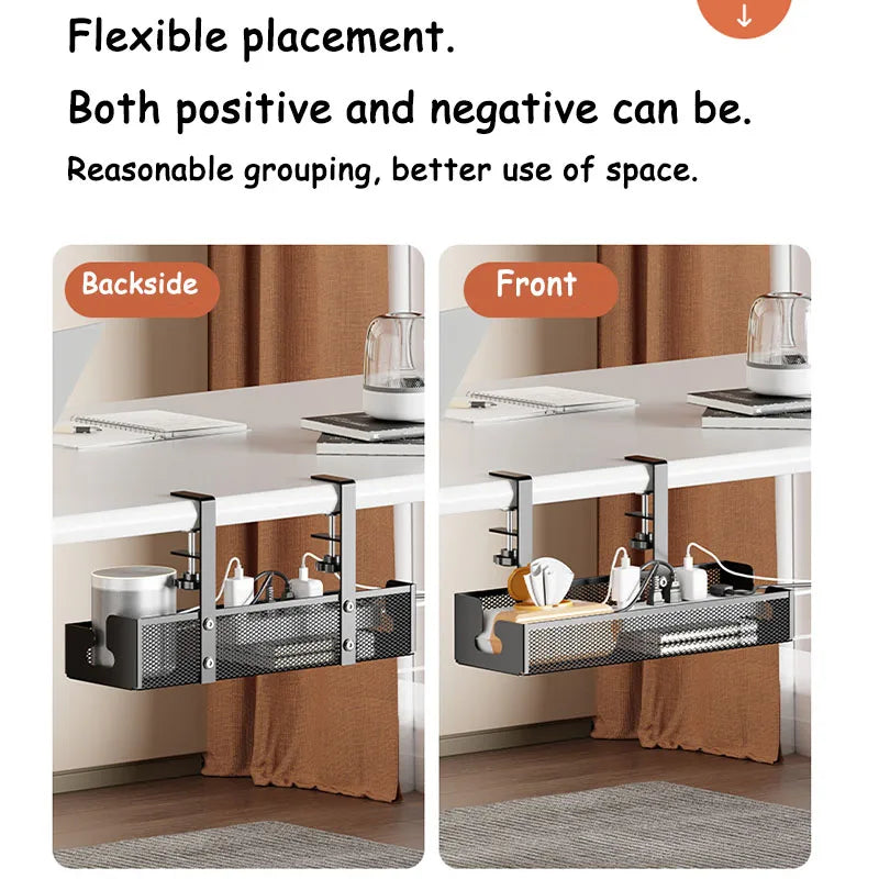 Under Desk Cable Management Tray No Drill Steel Desk Cable Organizers Wire Management Tray Cable Management Rack Storage Shelf