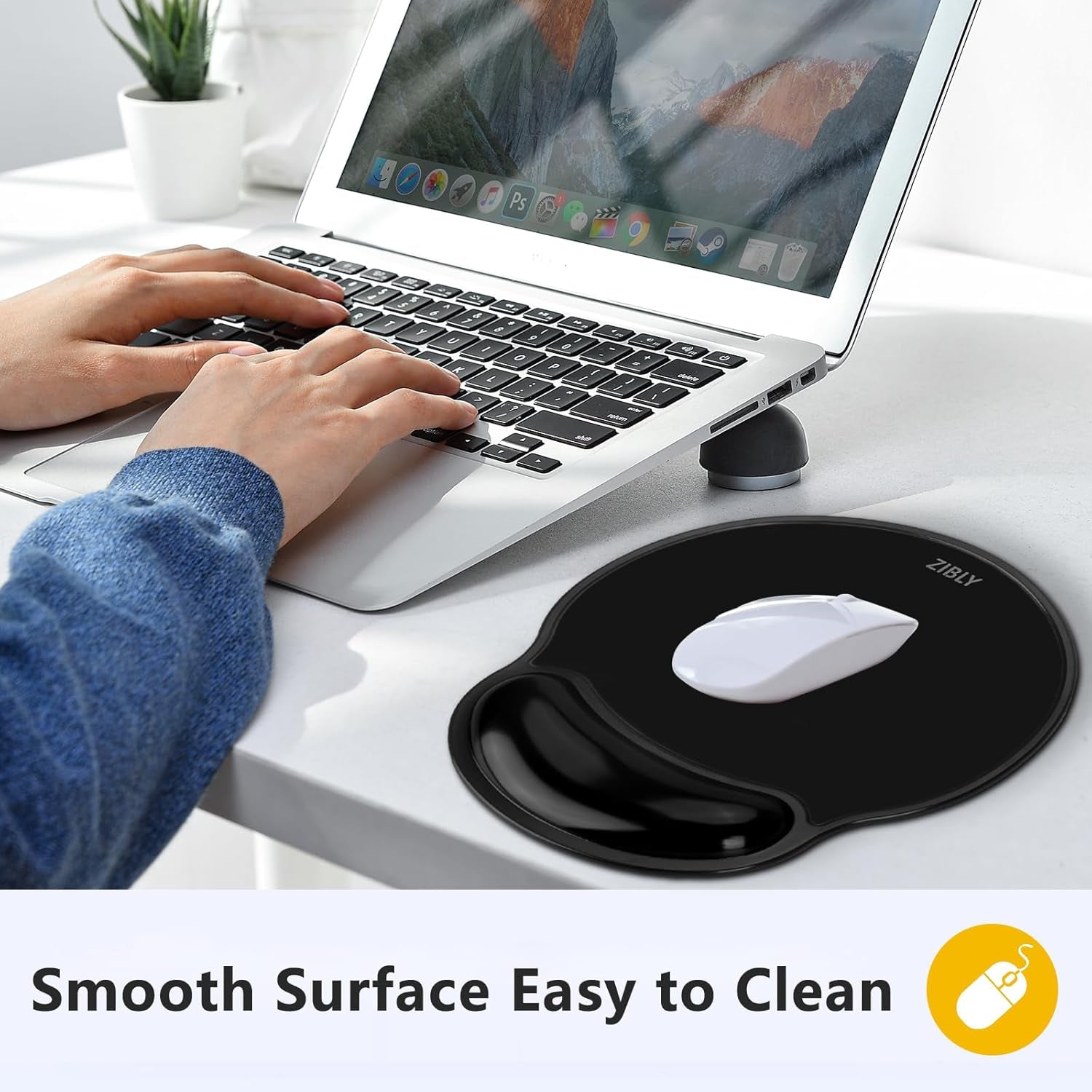 Ergonomic Gel Mouse Pad with Wrist Support – Soft Mouse Pad for Comfort & Pain Relief Gel Mouse Mat Ideal for Office, Gaming & Home (Gel Mouse Pad Black)