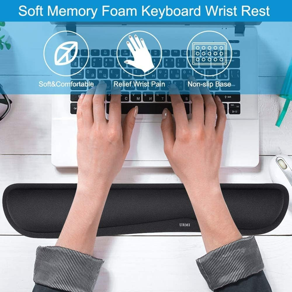 Mouse Pad Wrist Rest, Large Keyboard Wrist Rest Support & Mouse Pad Set, Comfortable Memory Foam Mouse Mat with Wrist Cushion Support Ergonomic for Computer Laptop Office Home