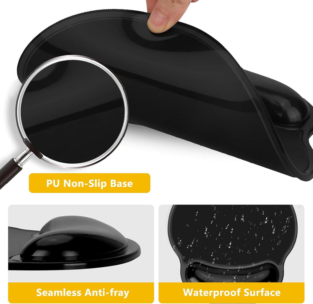 Ergonomic Gel Mouse Pad with Wrist Support – Soft Mouse Pad for Comfort & Pain Relief Gel Mouse Mat Ideal for Office, Gaming & Home (Gel Mouse Pad Black)