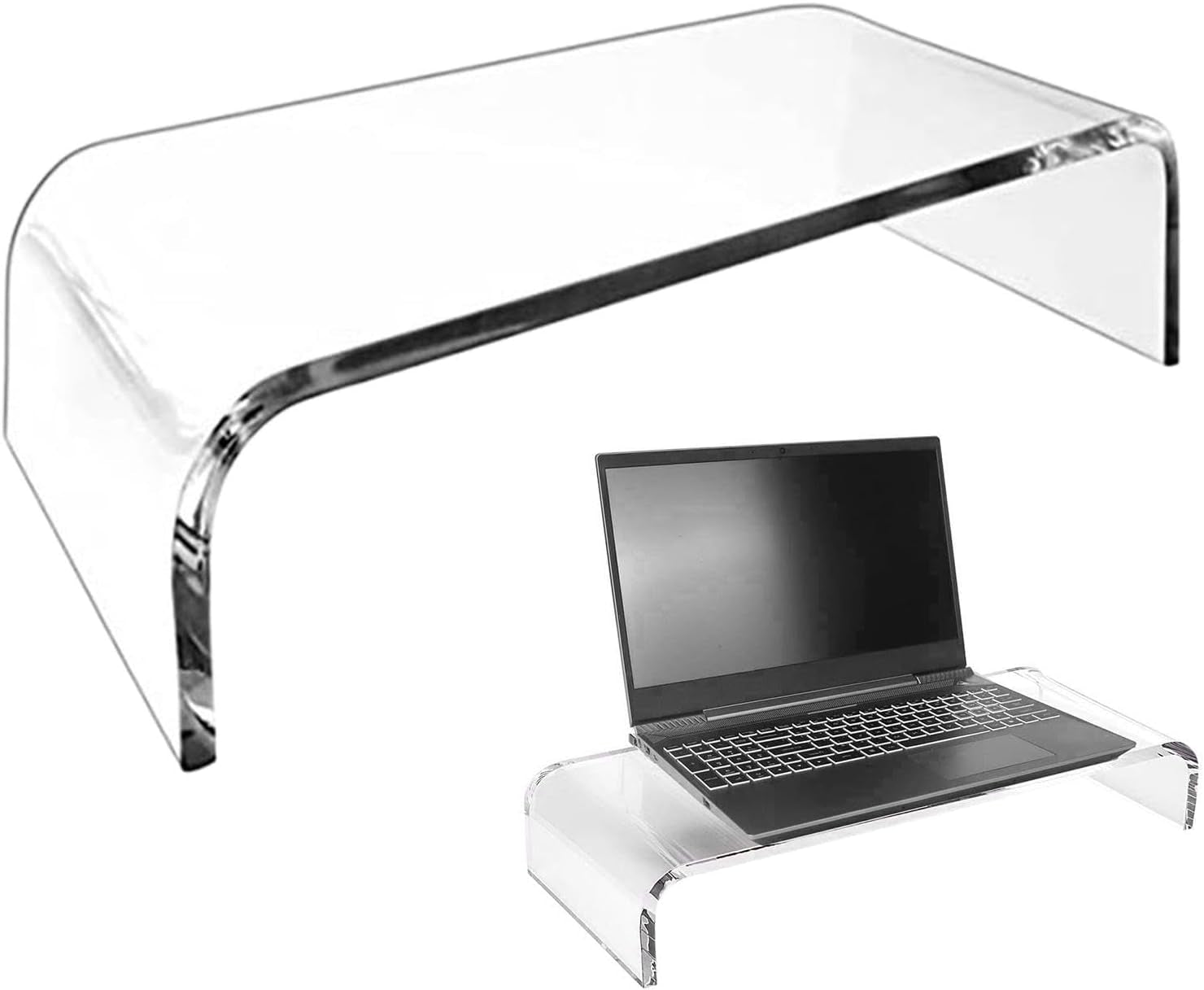 Acrylic Laptop Stand, Transparent Monitor Stand Riser, Desktop Computer Riser, Desk Storage Organizer for Storing PC, Screen, Laptop and Computer Monitor