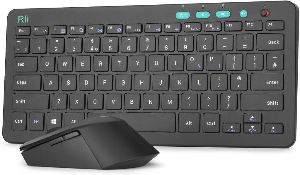 Wireless Keyboard and Mouse Set, Keyboard and Mouse with Ultra-Slim Size UK Layout Compatible with PC, Laptop, Computer, Windows for Office Home Work