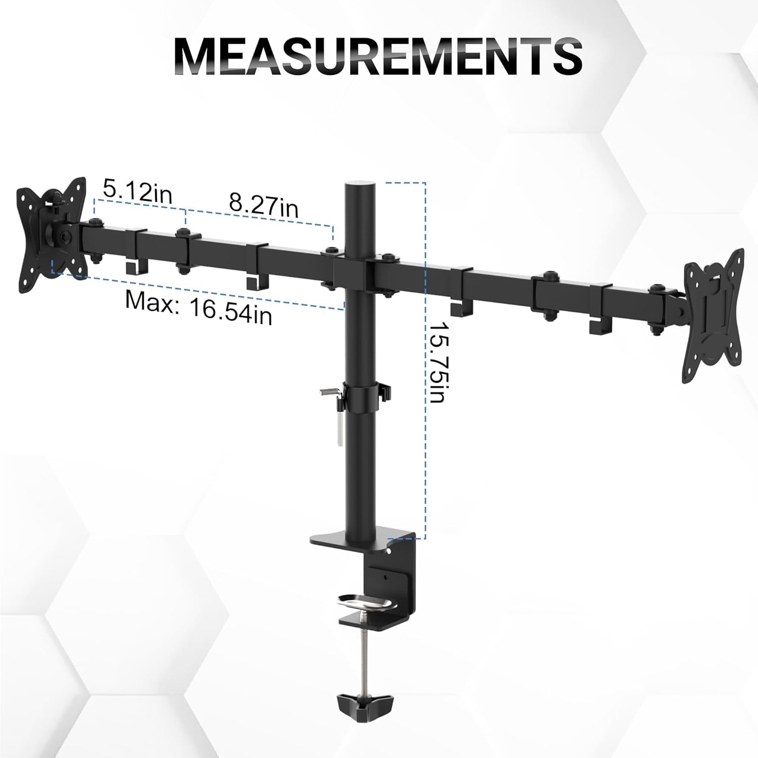Dual Monitor Arm for 13-32 Inch Screens, Dual Monitor Stand for Desks Mount, Height Adjustable, Rotate 360° Tilt ±90° Swivel ±90° , VESA 75/100Mm, MAX. 9KG, GB2001-2