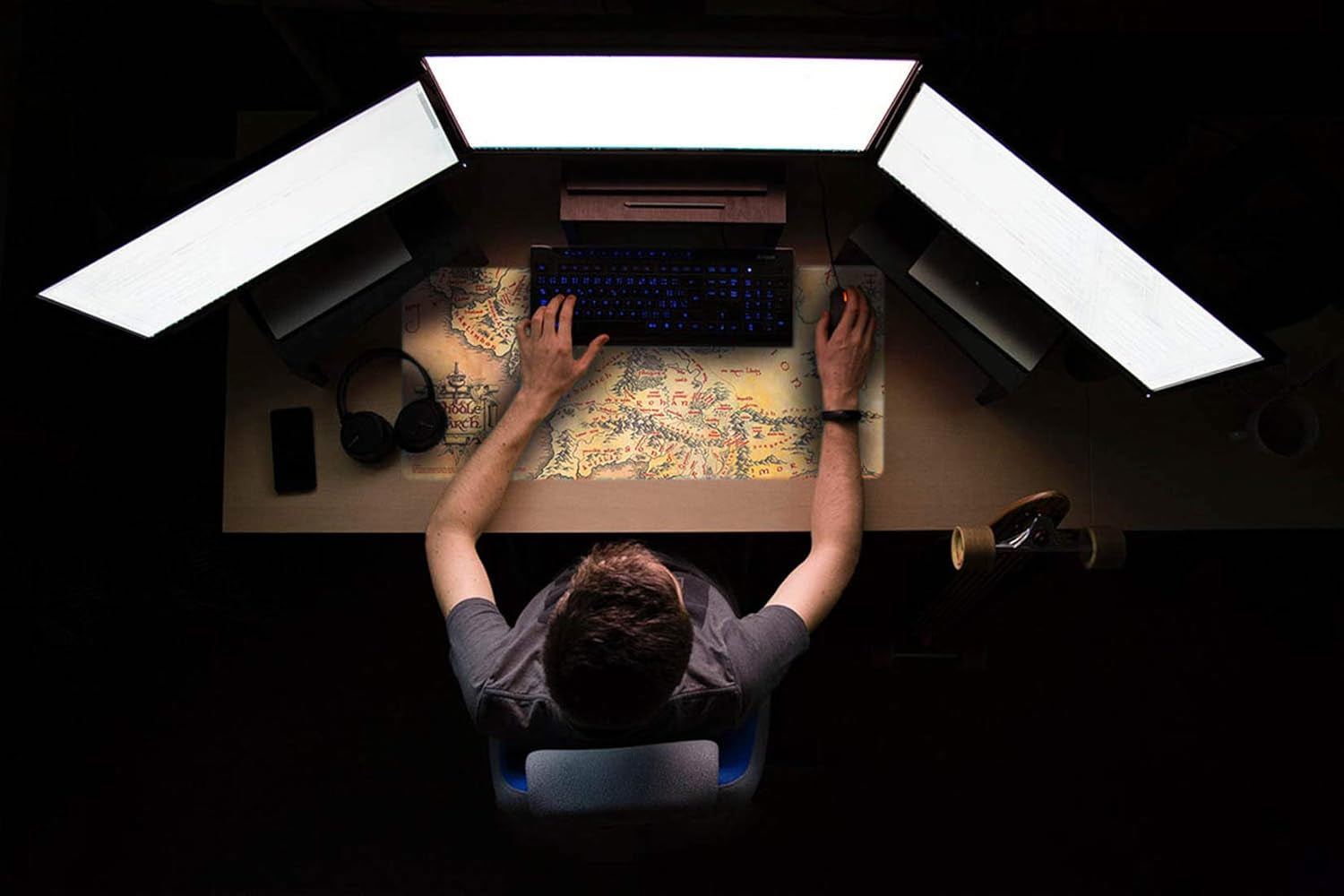 Large Mouse Mat - the Lord of the Rings Gifts | Gaming Mouse Pad XXL 80 X 35 Cm - 31.5 X 13.8 In, Desk Mat Large, Gaming Desk Accessories | LOTR Gifts under 20 Pounds