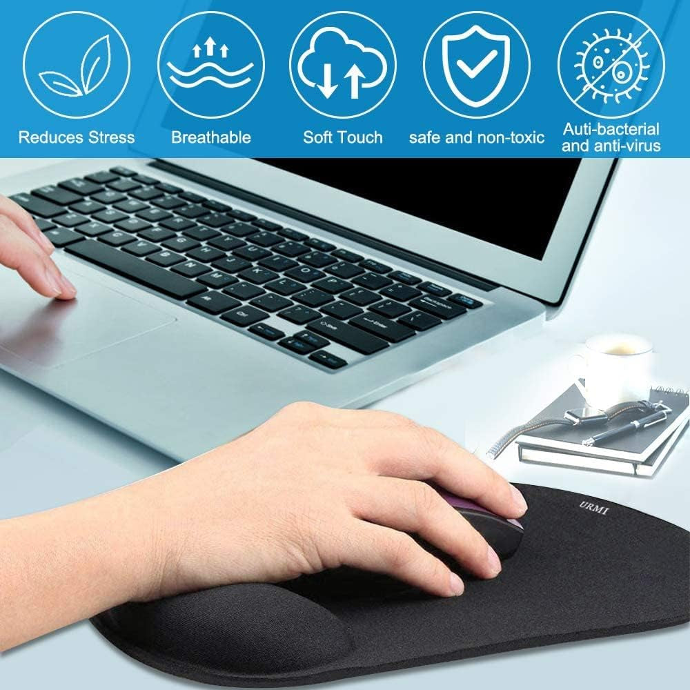 Mouse Pad Wrist Rest, Large Keyboard Wrist Rest Support & Mouse Pad Set, Comfortable Memory Foam Mouse Mat with Wrist Cushion Support Ergonomic for Computer Laptop Office Home