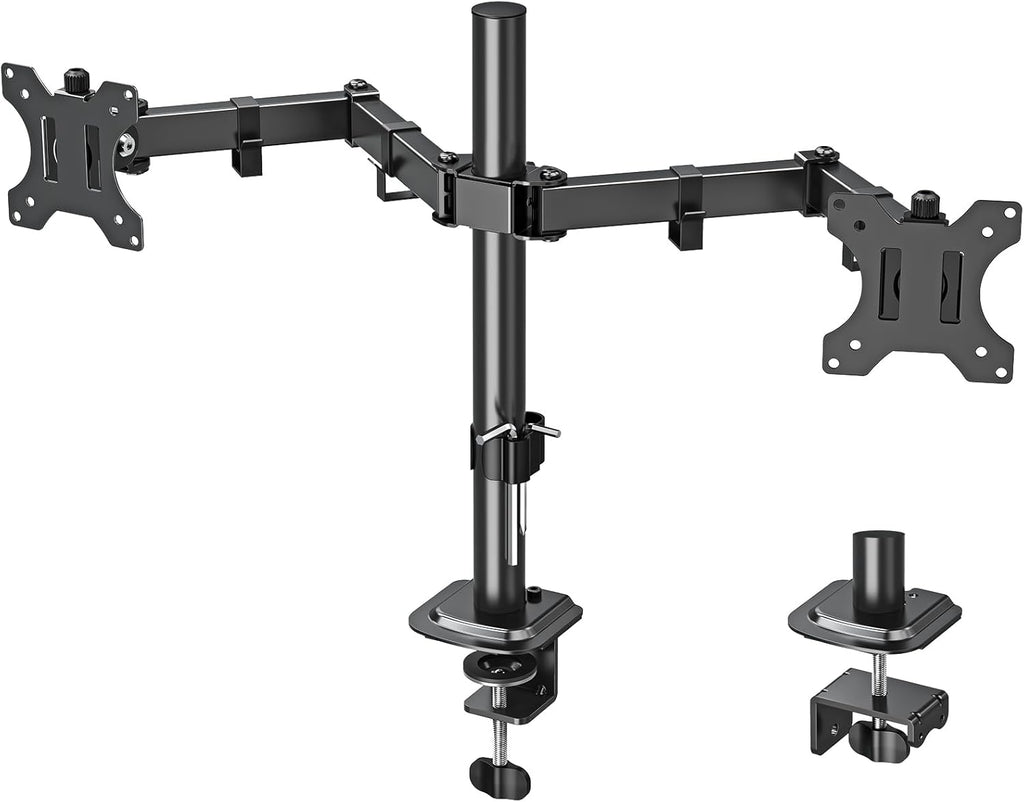 Dual Monitor Arms for 13-32 Inch LED LCD Screens, Flat/Curved, VESA 75/100Mm, Adjustable Height, Tilt & Swivel, up to 8KG