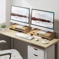 Monitor Riser Laptop PC Plinth Stand Organiser Computer Screen W/ Drawer Bamboo